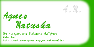 agnes matuska business card